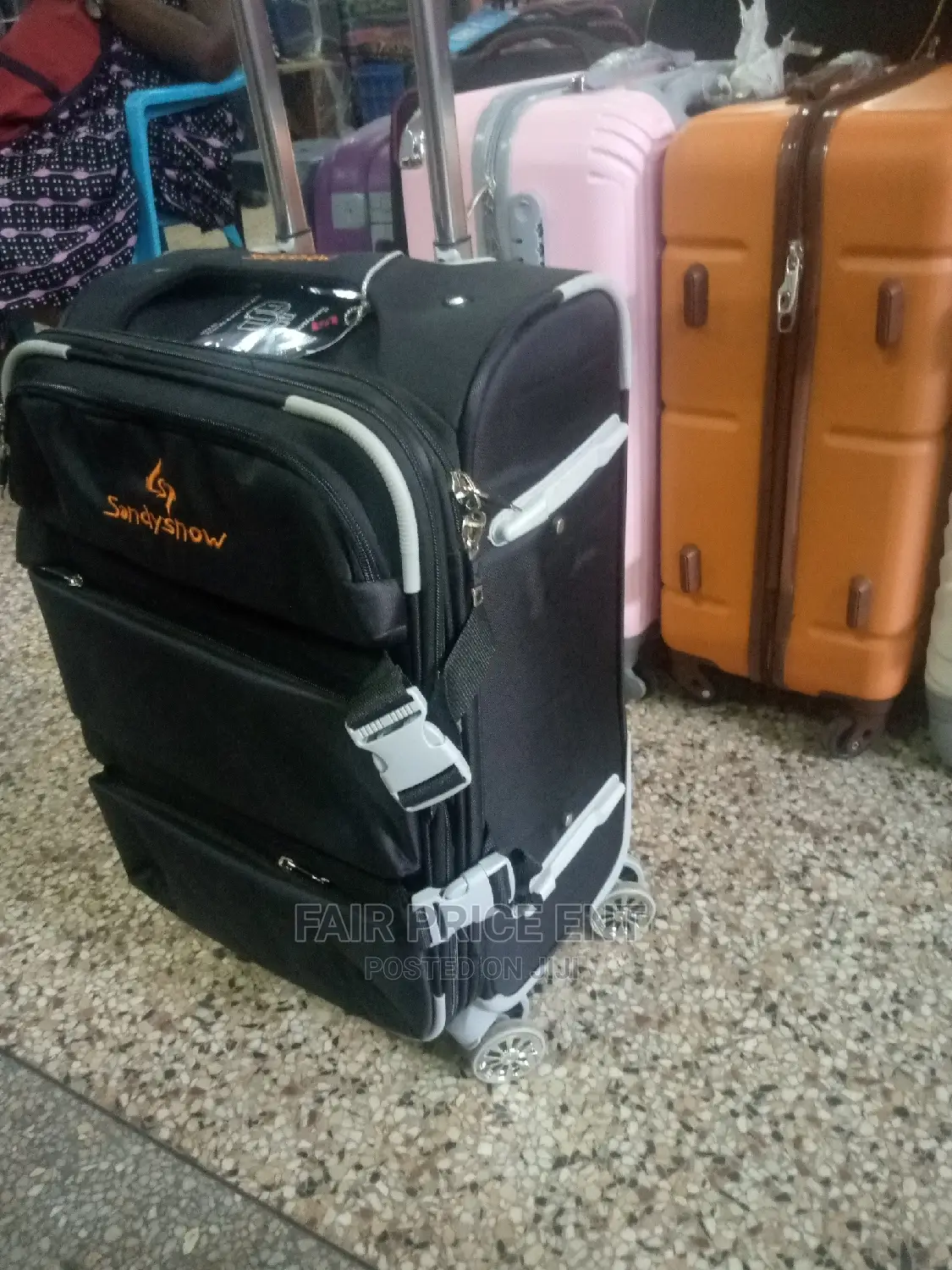 Executive Cloth Suitcase Medium ( Black)