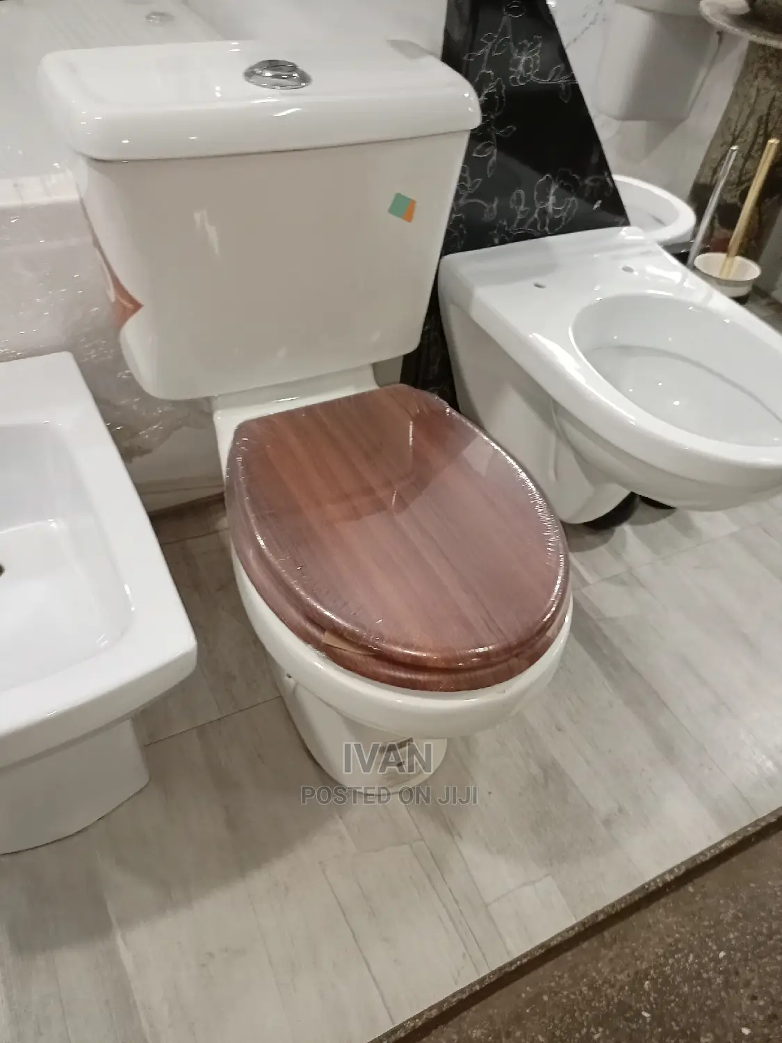Dark Wooden Toilet Seat Cover