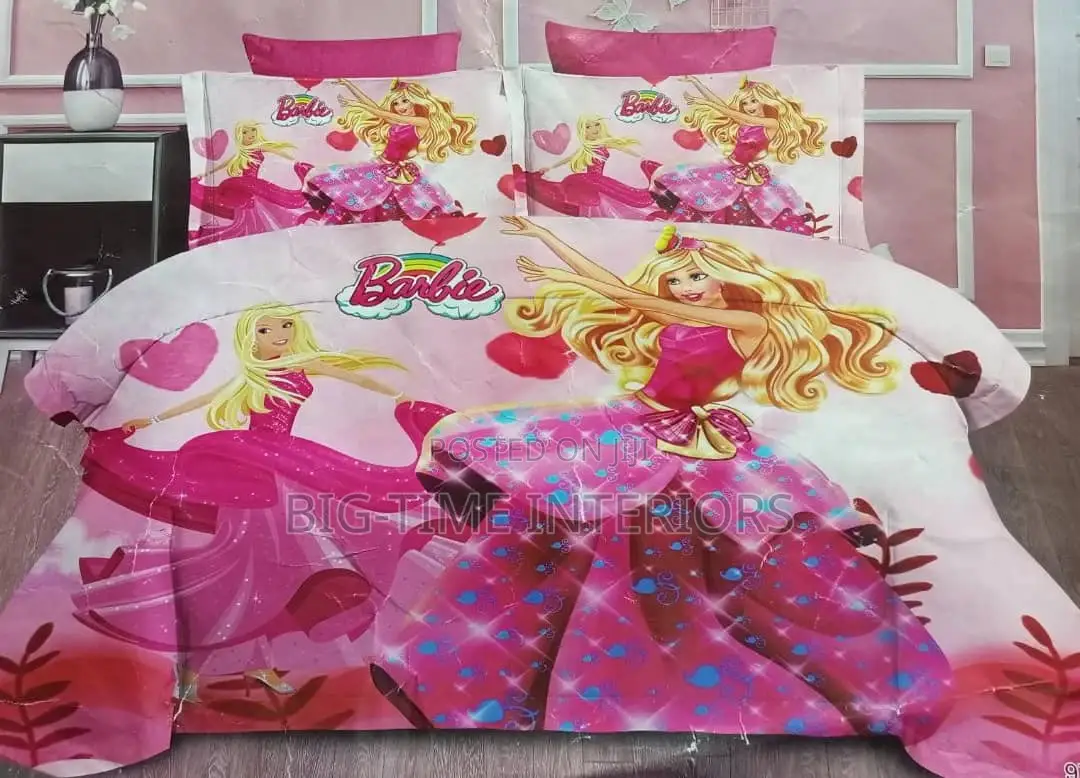 Pink Kids Cartoon Character Duvet