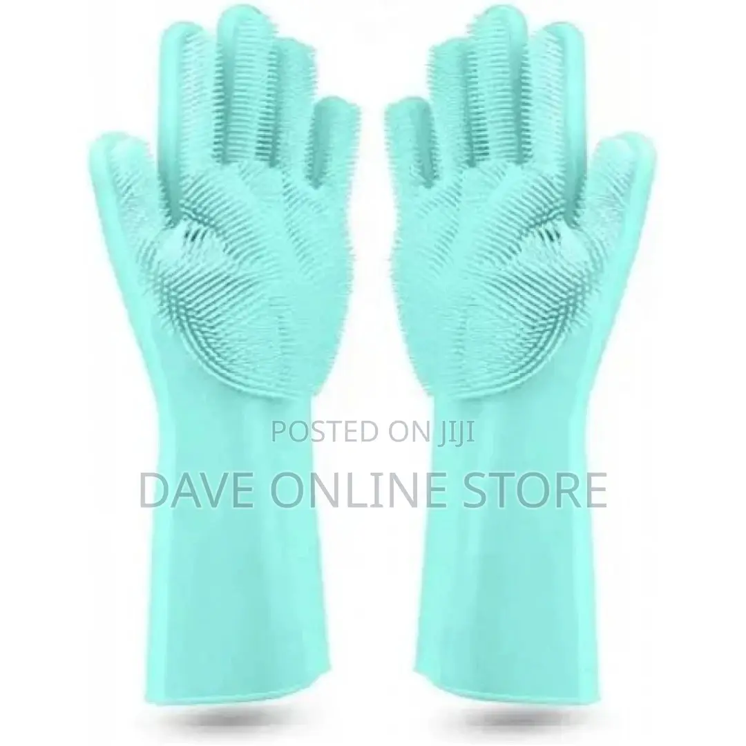 1 Pair of Bathroom and Kitchen Cleaning Hand Gloves -Green