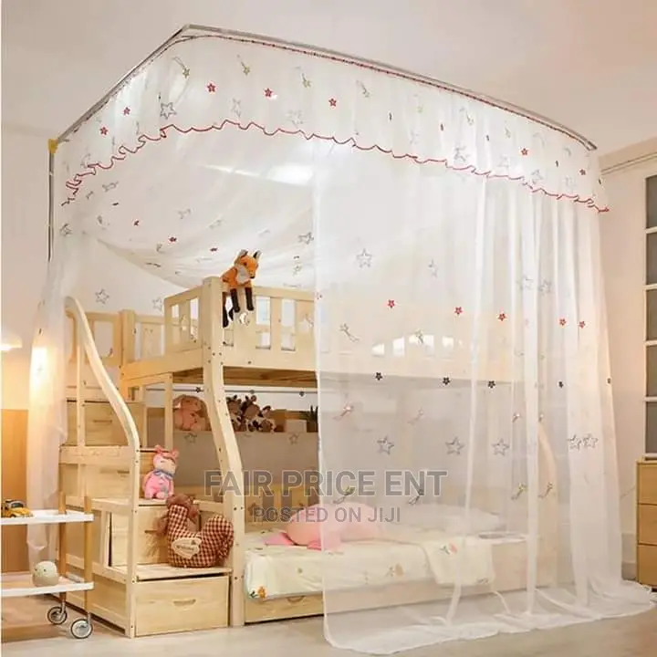 Decker Wall Rail Mounted Mosquito Net( White)