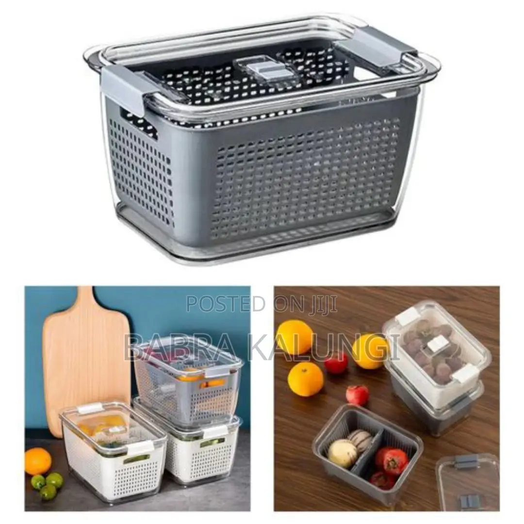 Food Storage Containers Drain Basket Fridge Storage Boxes
