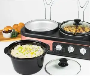 Nostalgia 3 Station Slow Cooker,Hot Plate,Food Warmer Pot