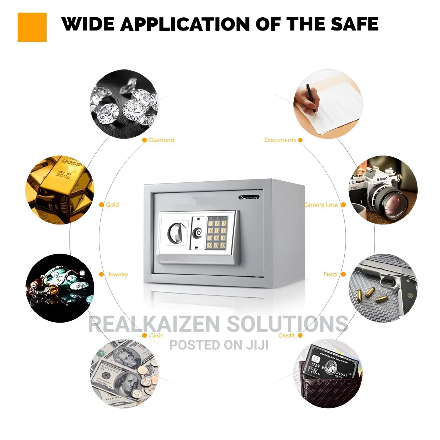 UNIVERSAL 16L Digital Steel Safe Box With Override Keys
