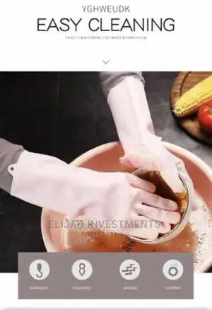 Pair of Bathroom Kitchen Cleaning Hand Gloves