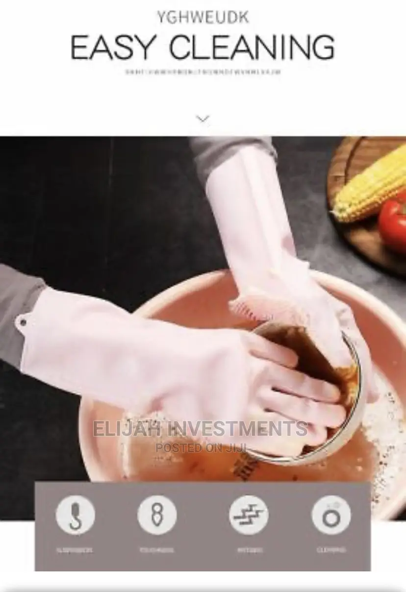 Pair of Bathroom Kitchen Cleaning Hand Gloves