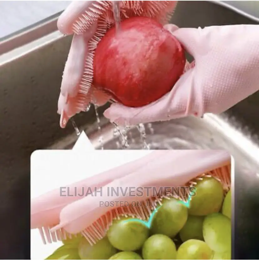 Pair of Bathroom Kitchen Cleaning Hand Gloves