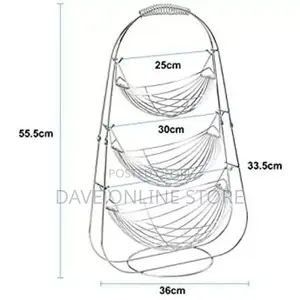 3 Tier Stainless Steel Fruit Bowl Storage Basket