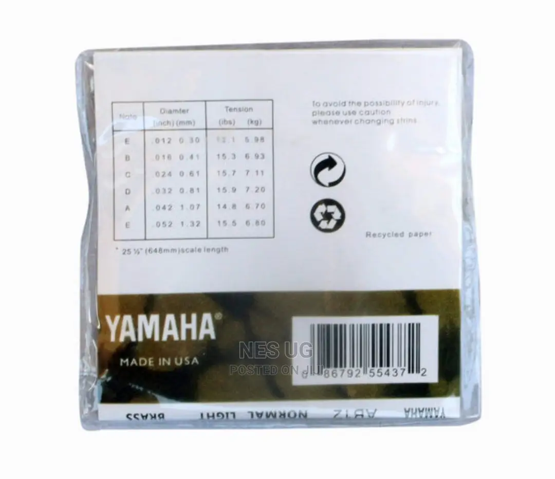 Yamaha AB 12 .012 Normal Light Brass Wound Guitar Strings