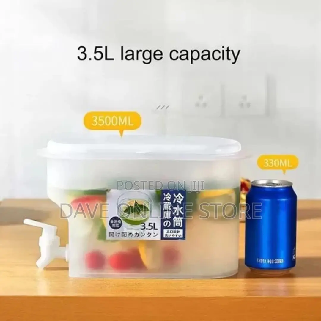 3.5L Fridge Beverage Dispenser With Faucet Container-