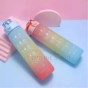 1L Time Marked Fitness Jug Outdoor Frosted Water Bottle