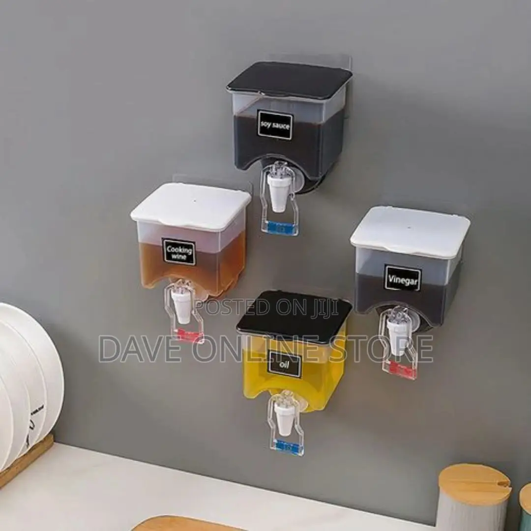 Wall Mounted Oil Sauce Vinegar Storage Bottle Dispenser