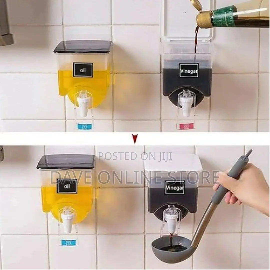 Wall Mounted Oil Sauce Vinegar Storage Bottle Dispenser