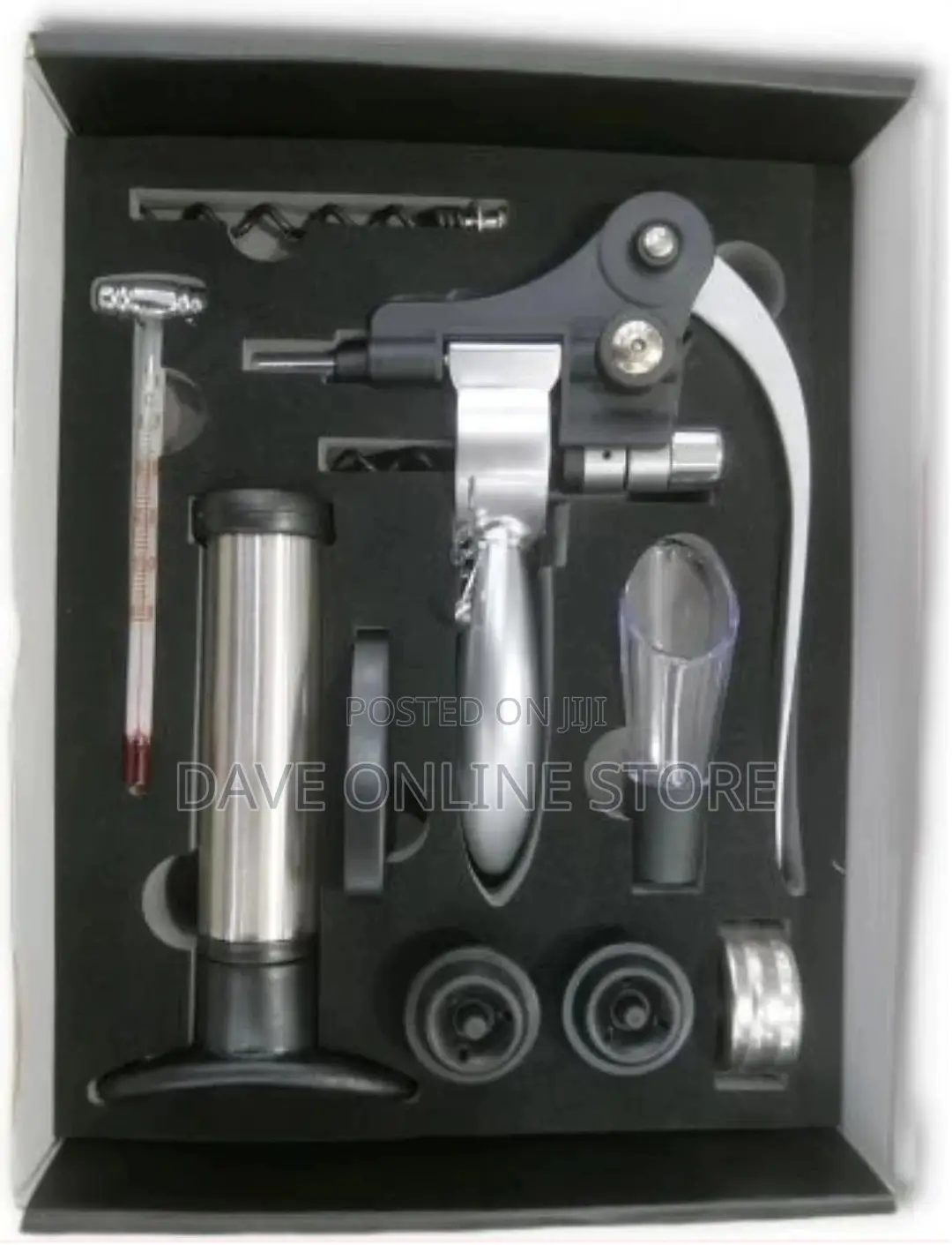 Corkscrew Wine Opener Kit Gift Set Box- Black