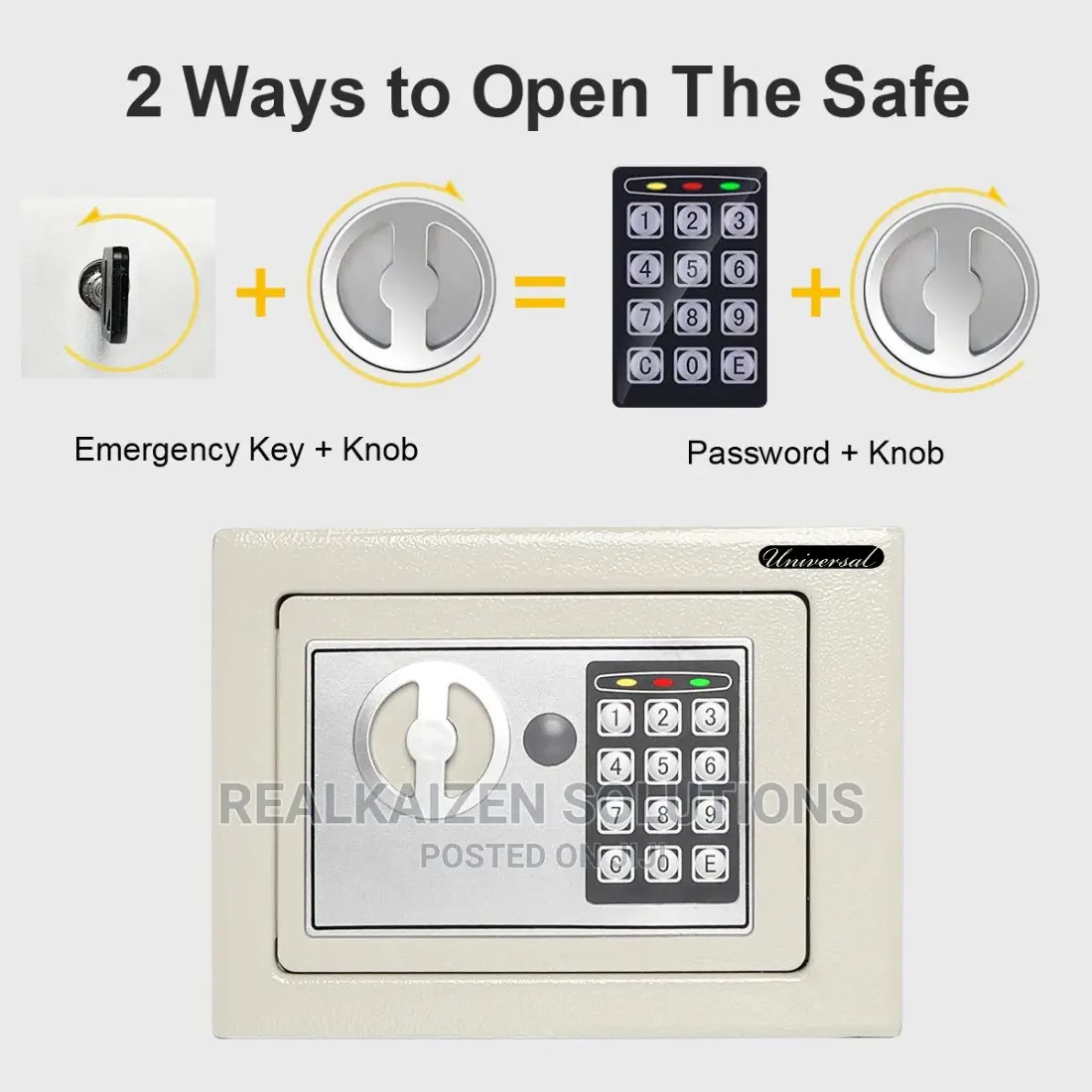 UNIVERSAL Electronic Code And Key Small Safe