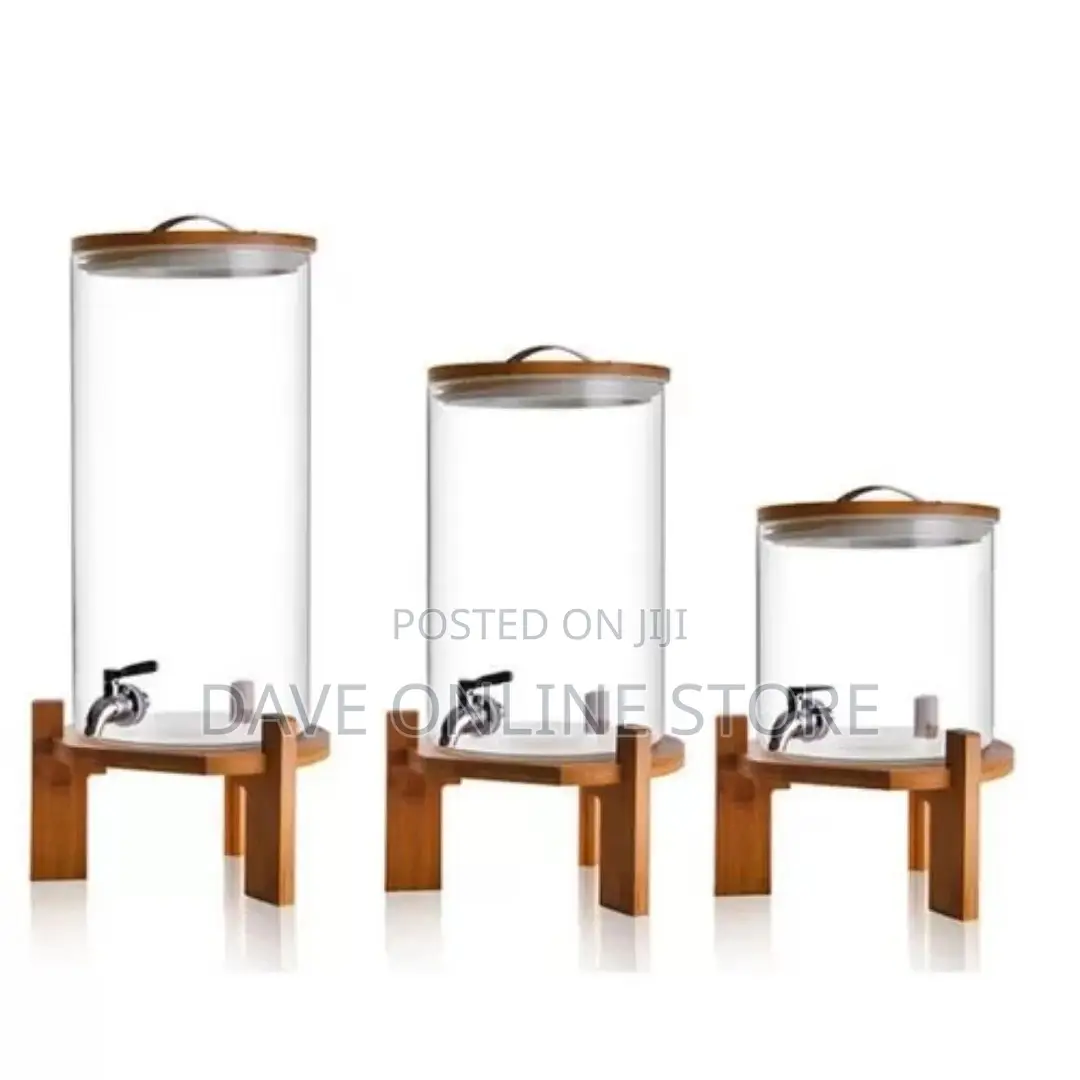 7L Glass Drinks Dispenser Jar With Tap,