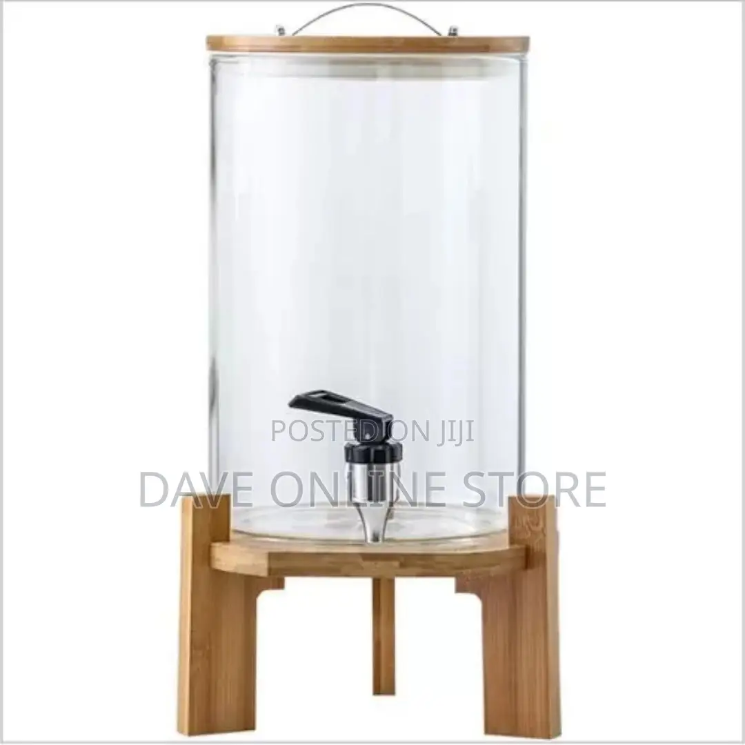 7L Glass Drinks Dispenser Jar With Tap,