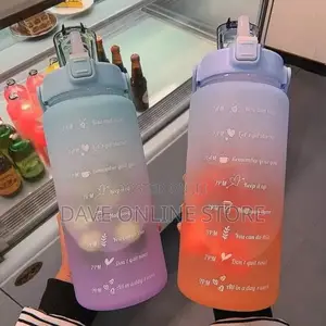 2L Time Marked Fitness Jug Outdoor Frosted Water Bottle,