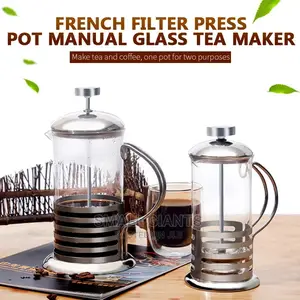 Stainless Steel French Press Coffee Maker Glass Teapot