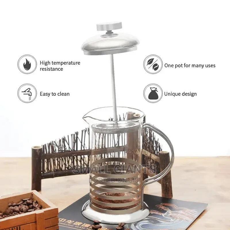 Stainless Steel French Press Coffee Maker Glass Teapot