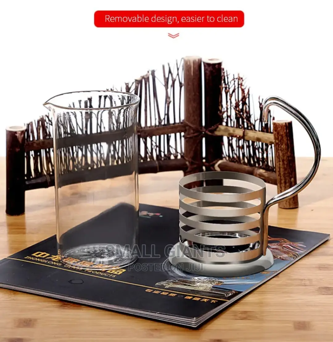 Stainless Steel French Press Coffee Maker Glass Teapot