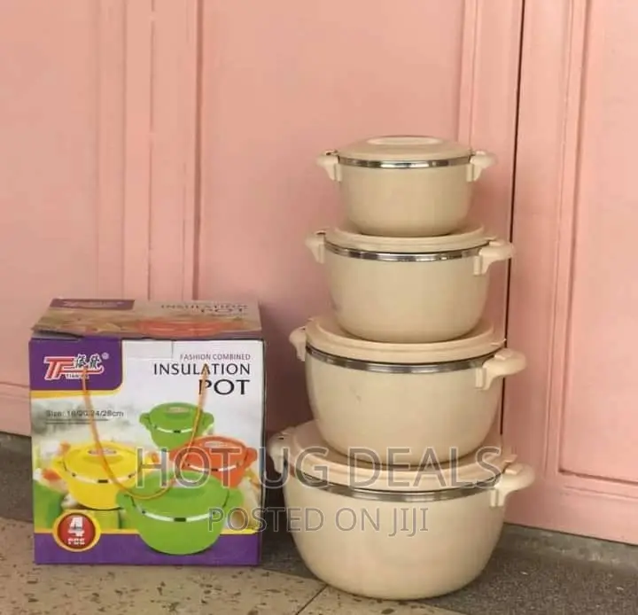 4pcs of Insulation Pots - Cream