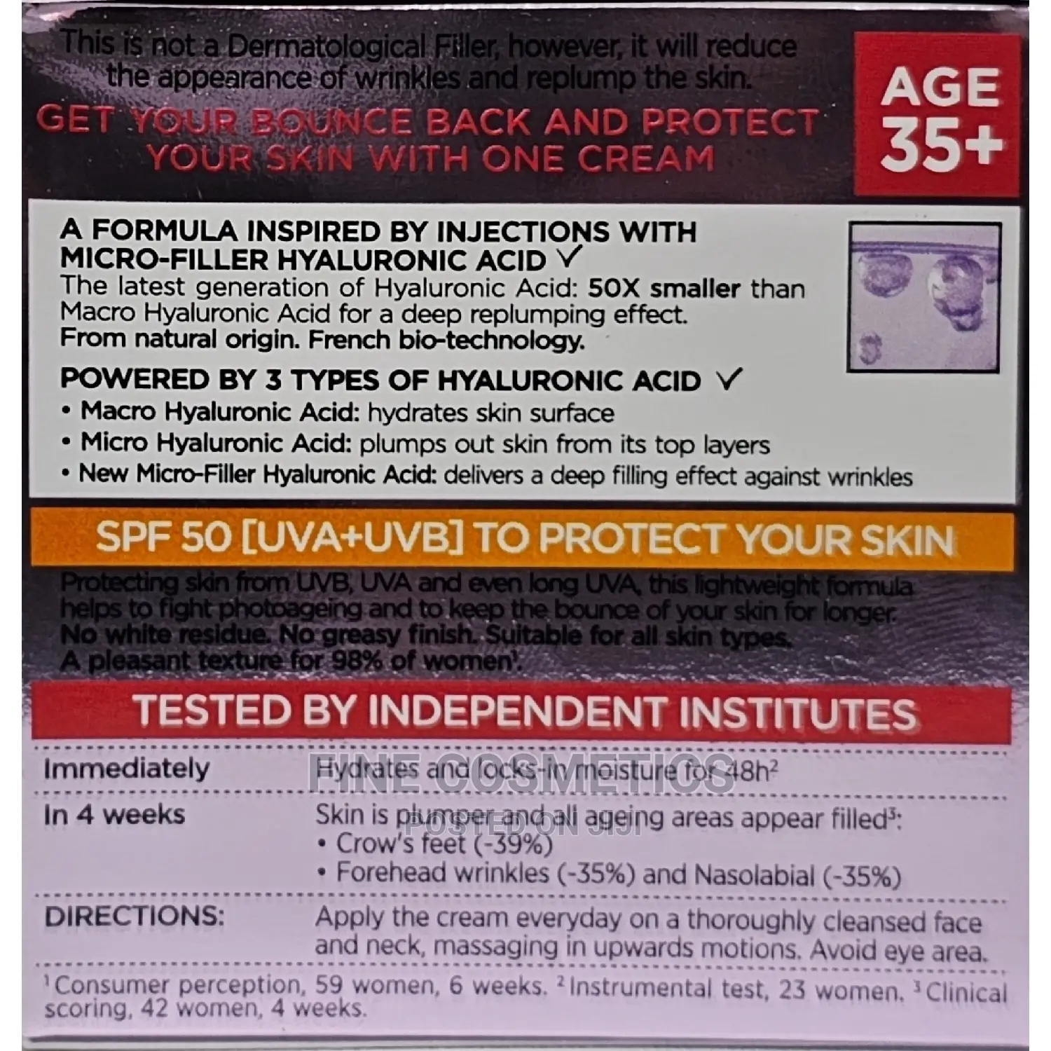 Loréal Revitalift Filler Renew Hyaluronic Acid SPF50 Cream