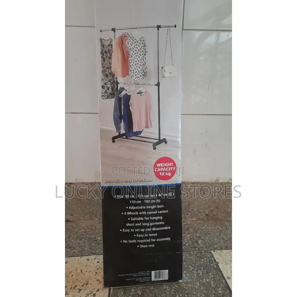 2 Tier Cloth Rack With Wheels