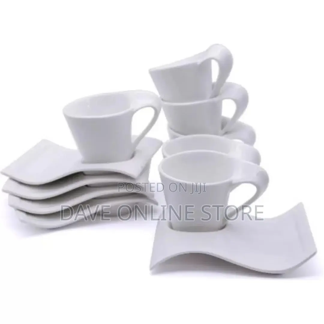 6 Cups and 6 Saucers – White