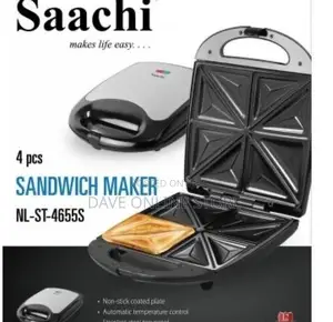 Saachi 4 Slice Sandwich Maker/Toaster,Grill- Black
