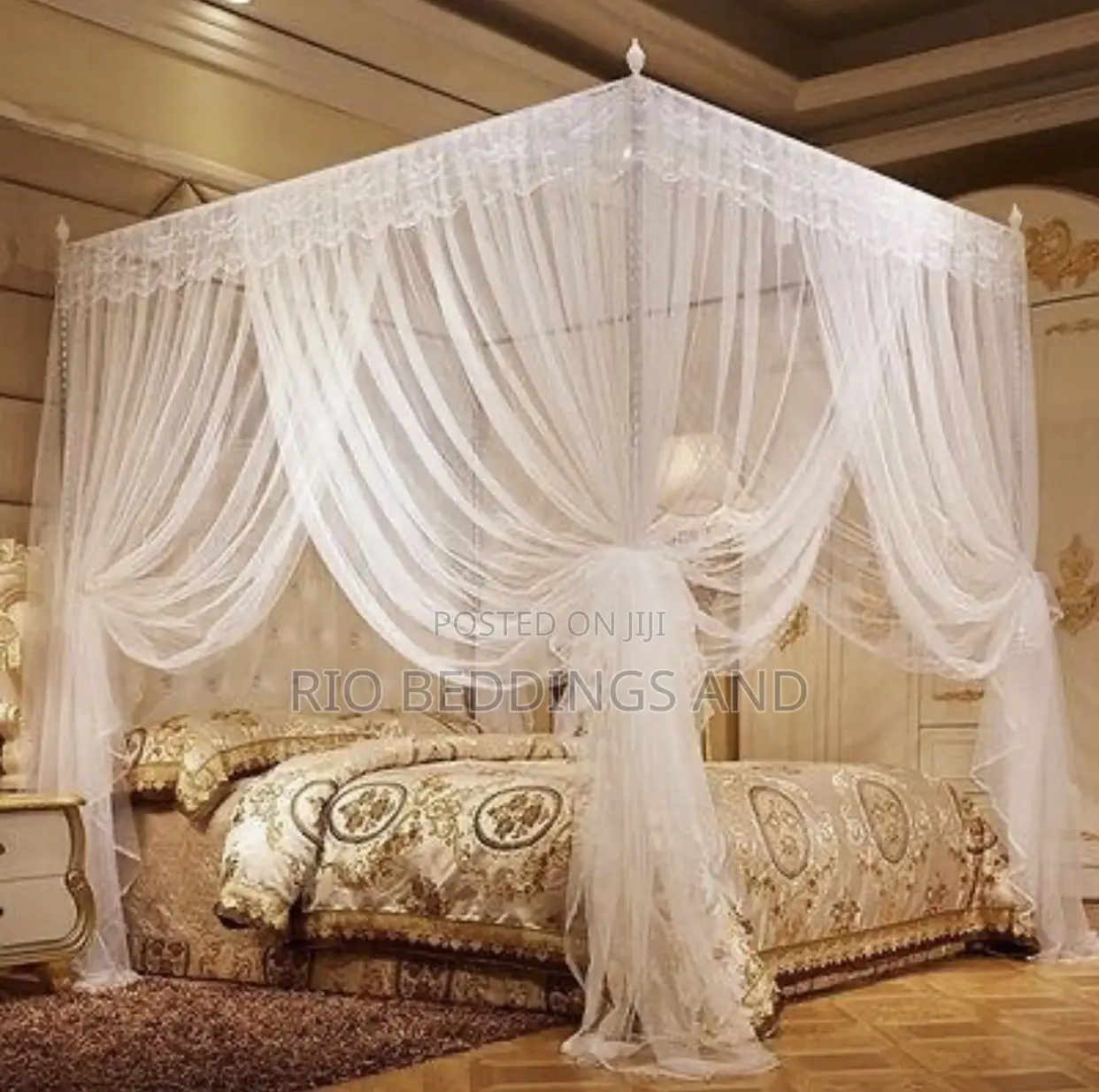Four Stands Square Mosquito Net
