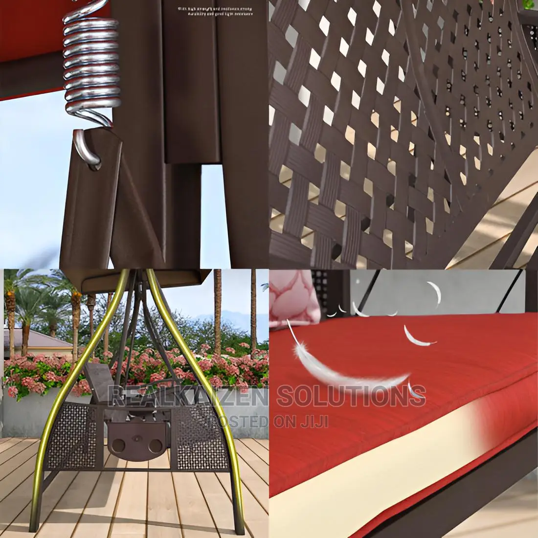 3-Seat Deluxe Outdoor Patio Heavy Duty Steel Swing Canopy
