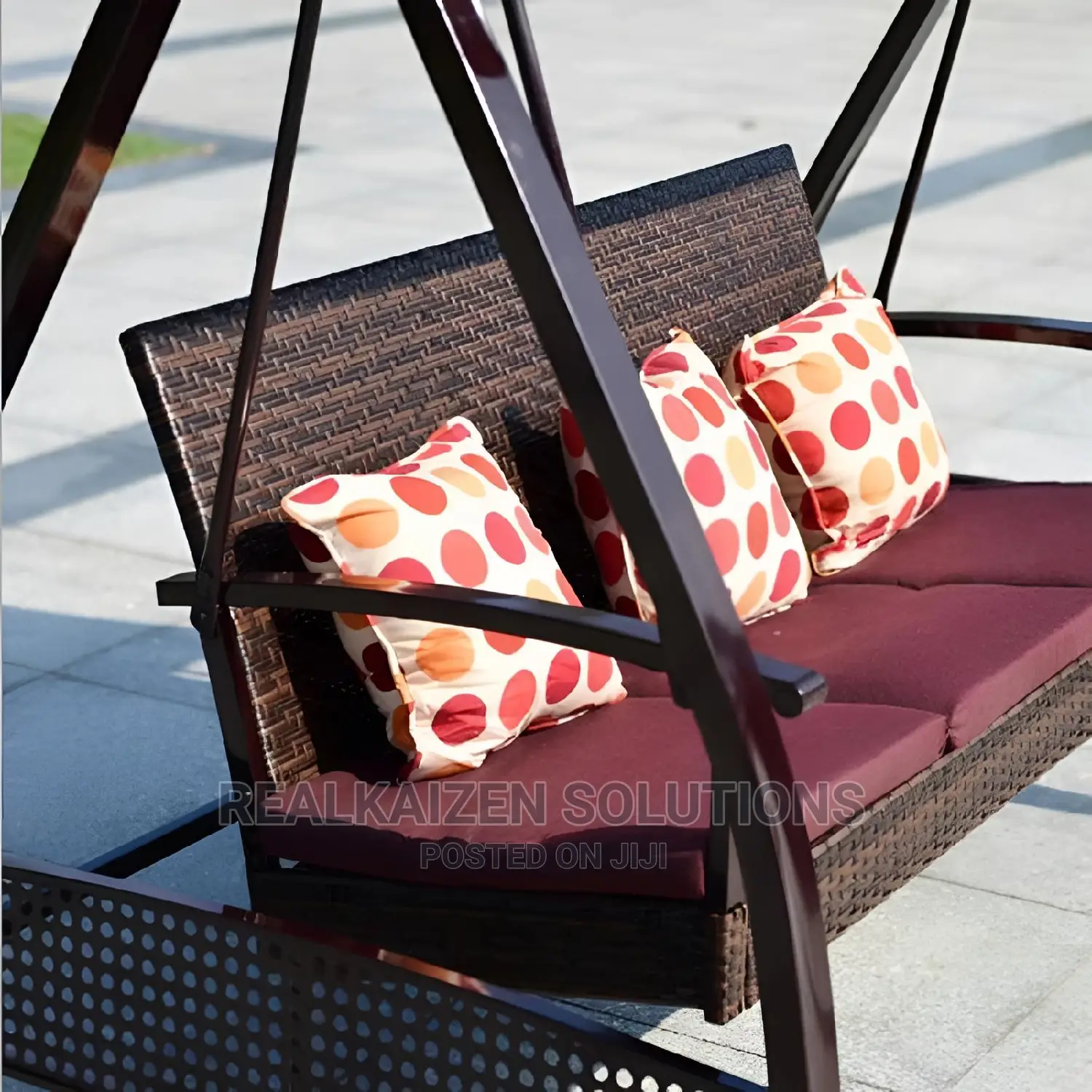 3-Seat Deluxe Outdoor Patio Heavy Duty Steel Swing Canopy
