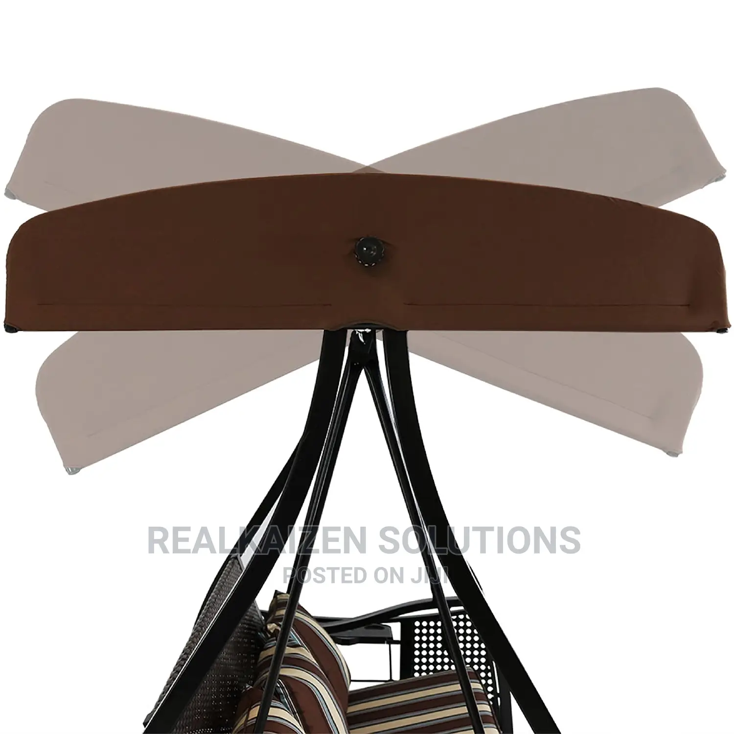 3-Seat Deluxe Outdoor Patio Heavy Duty Steel Swing Canopy