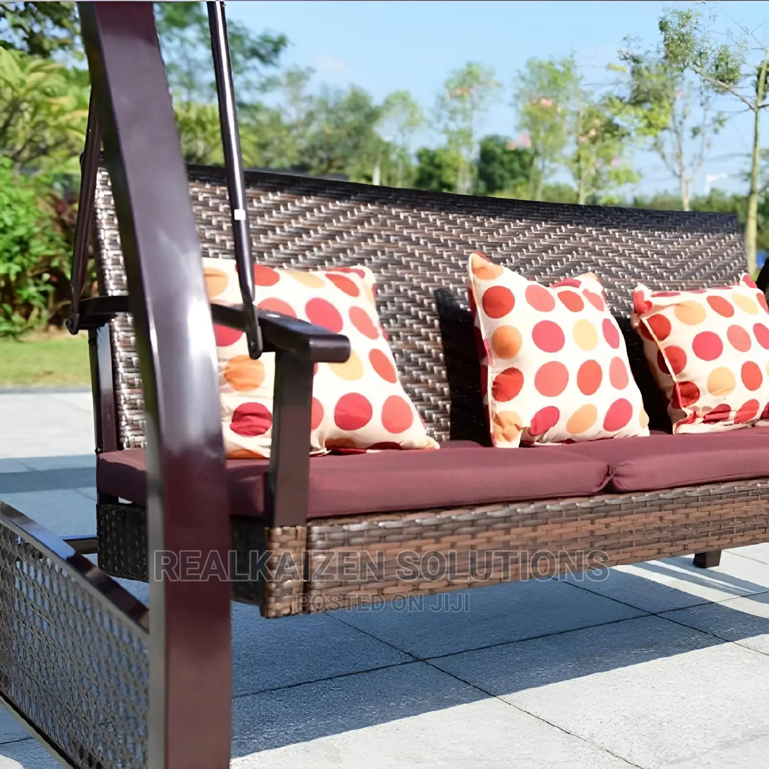 3-Seat Deluxe Outdoor Patio Heavy Duty Steel Swing Canopy