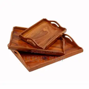 3pcs Wooden Tray Set