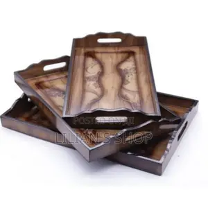 3pcs Wooden Tray Set