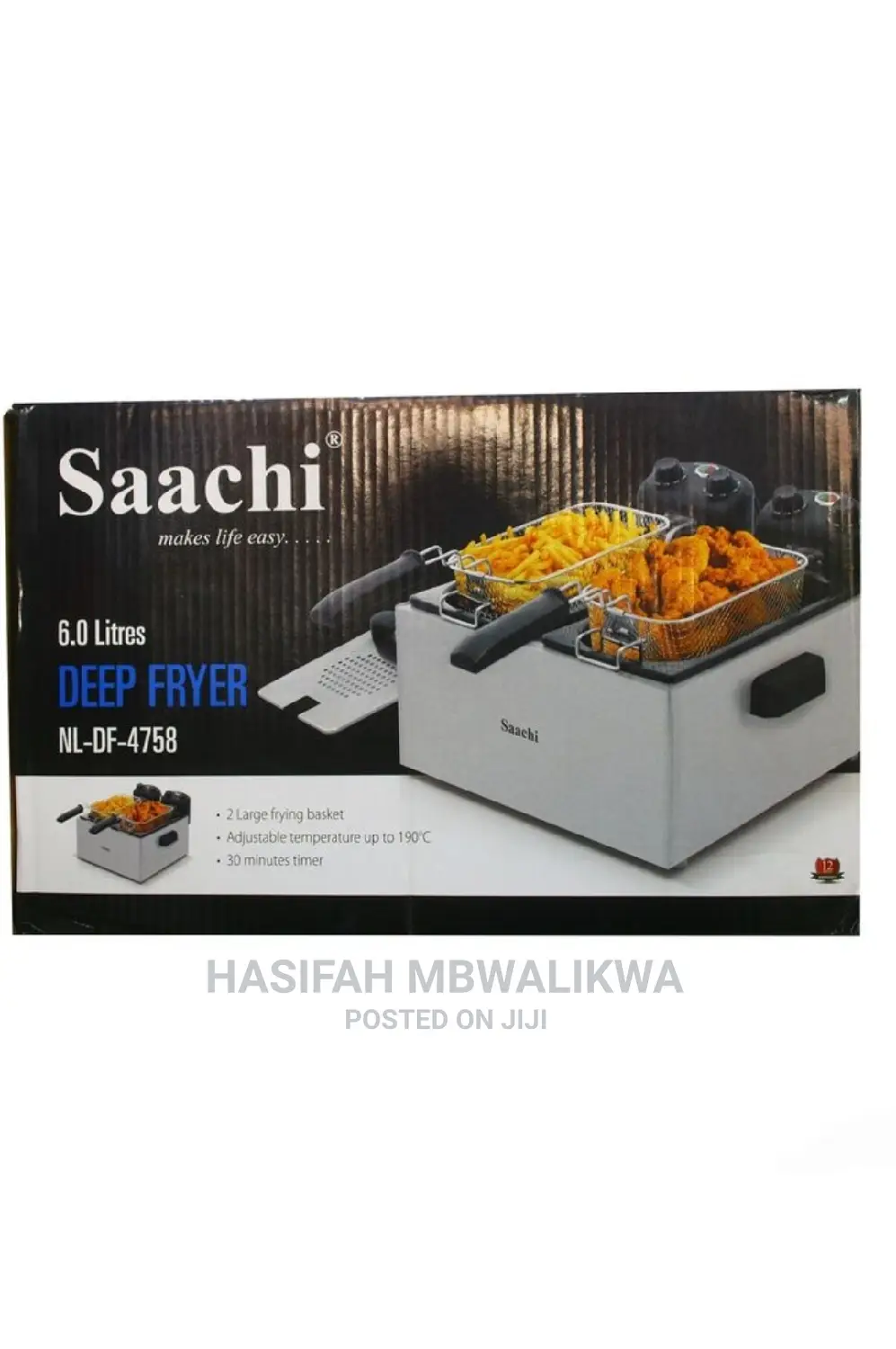 Saachi Stainless Steel Electric Deep Fryer. 6.0L