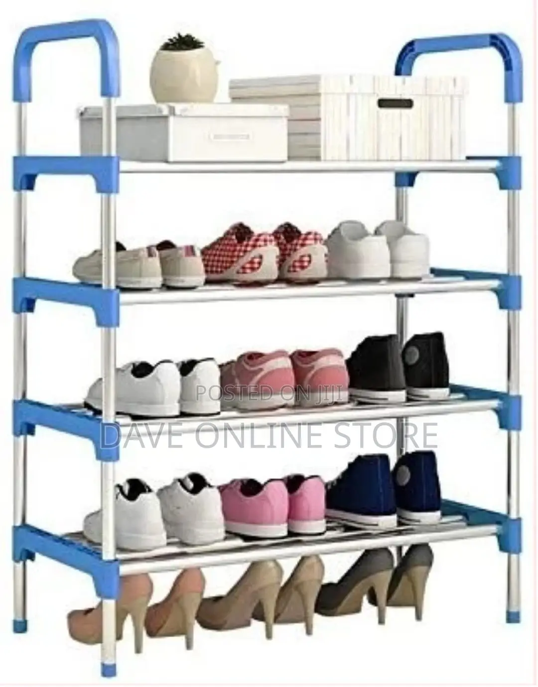 4 Layer Stainless Steel Stackable Shoes Rack