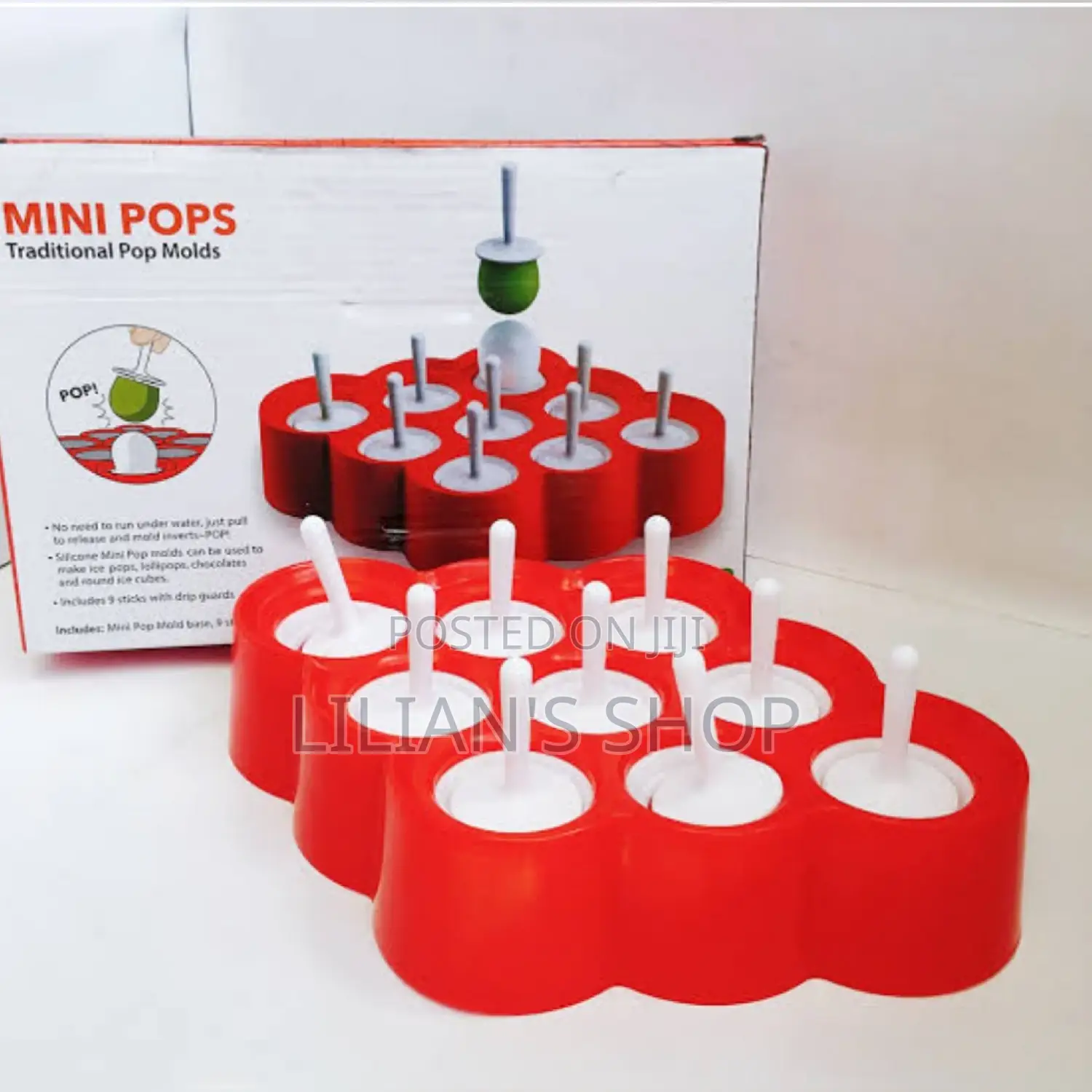 Reusable 9pcs Silicone Ball Pop Mold Yoghurt/Milk/Fruit