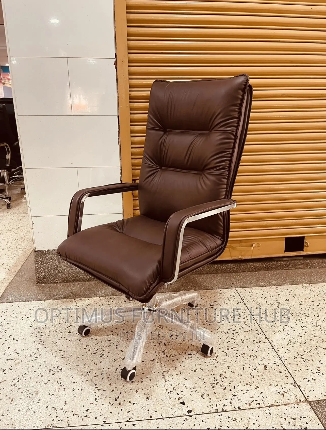 Padded Brown Leather Chair