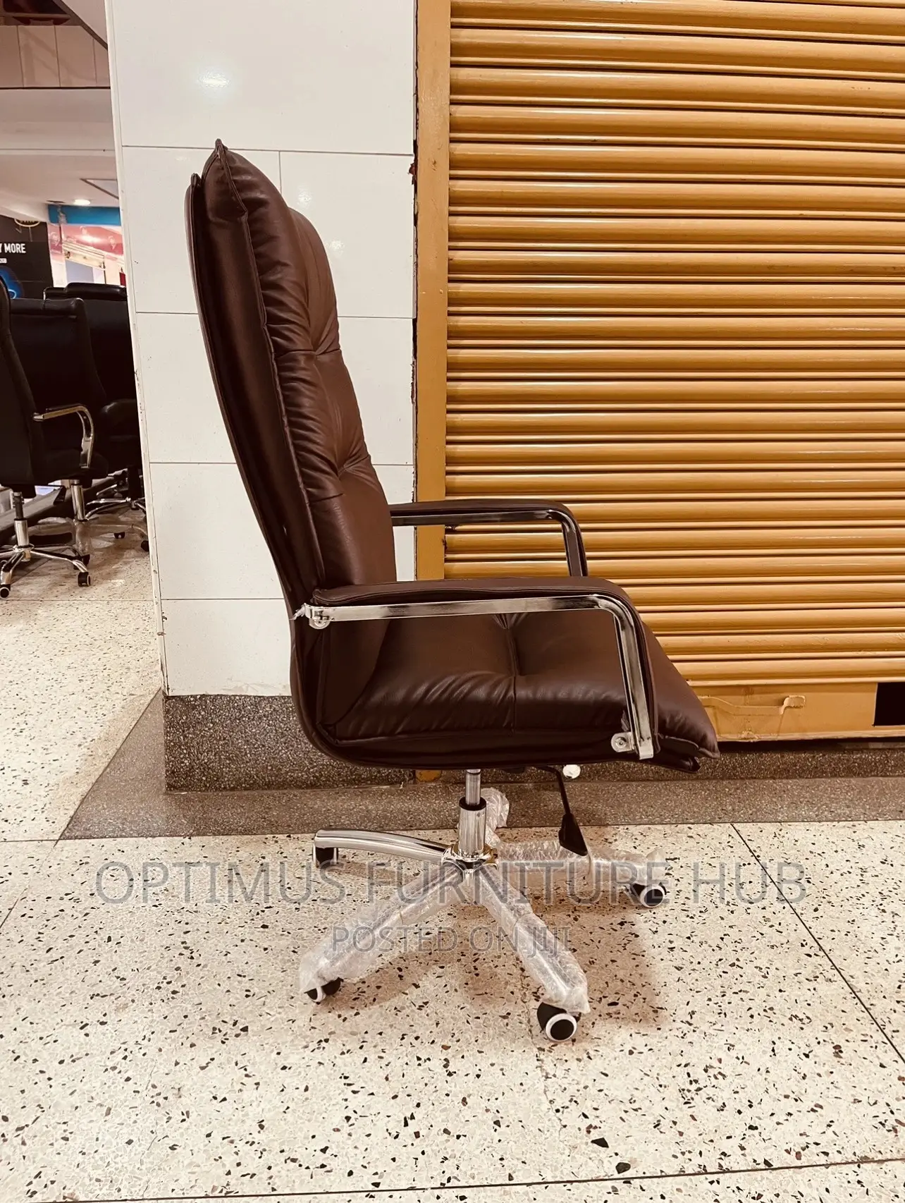 Padded Brown Leather Chair