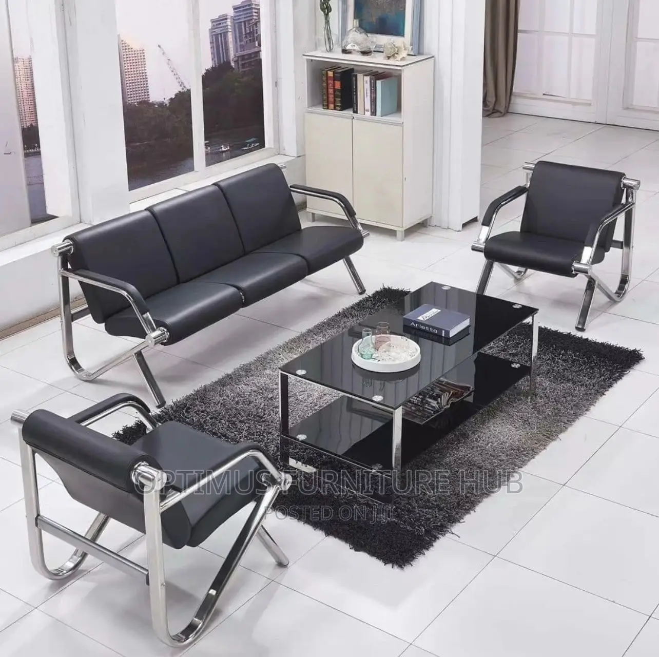 Black Office Sofa (Without Table)