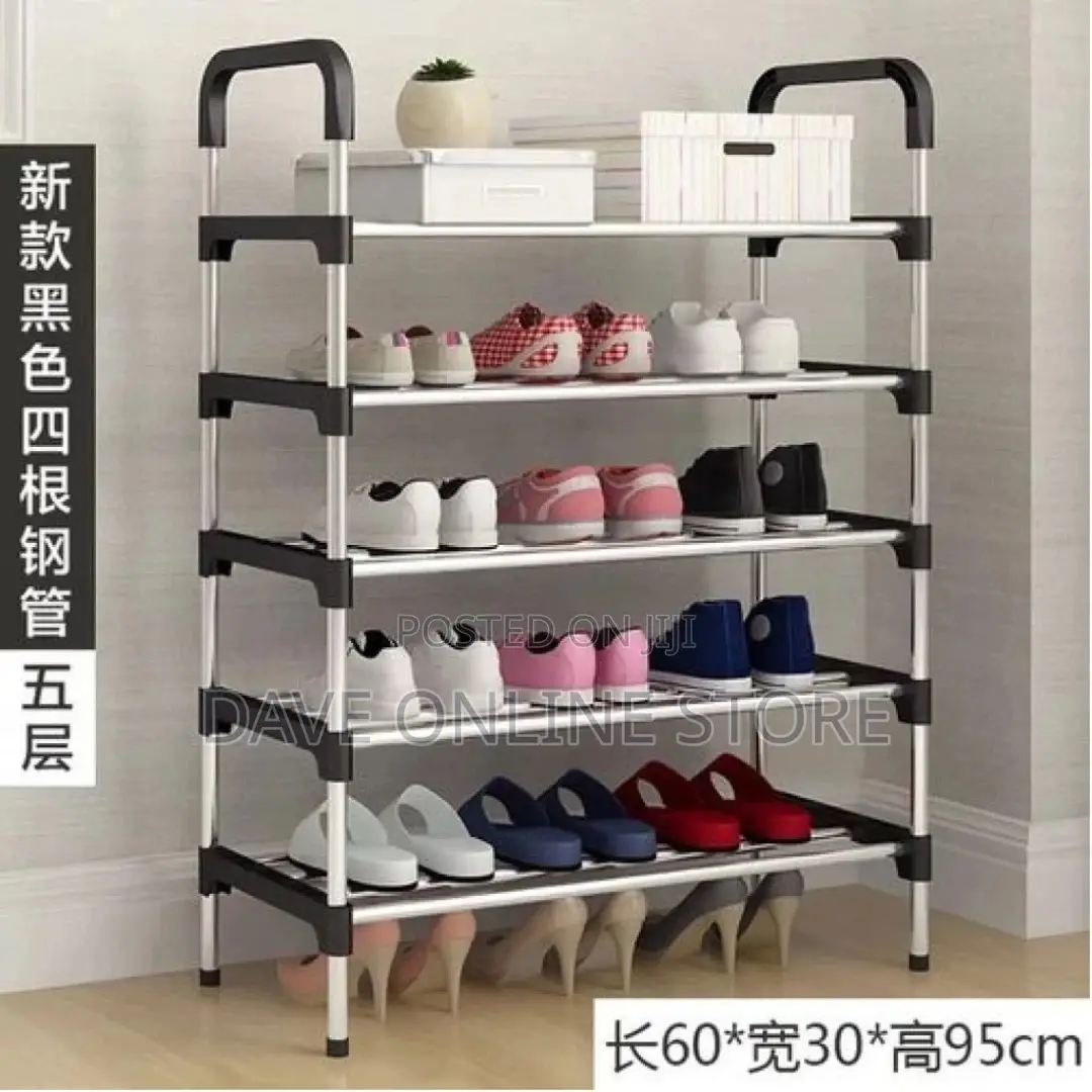 5 Layer Stainless Steel Stackable Shoes Rack Organizer -