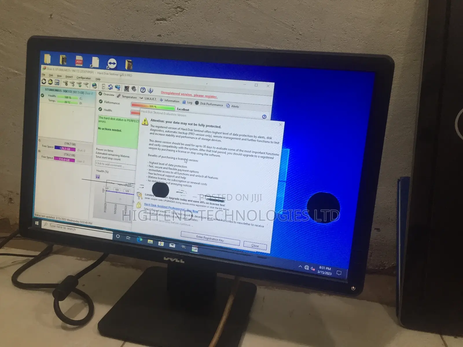19inch Dell Monitor With Round Spots