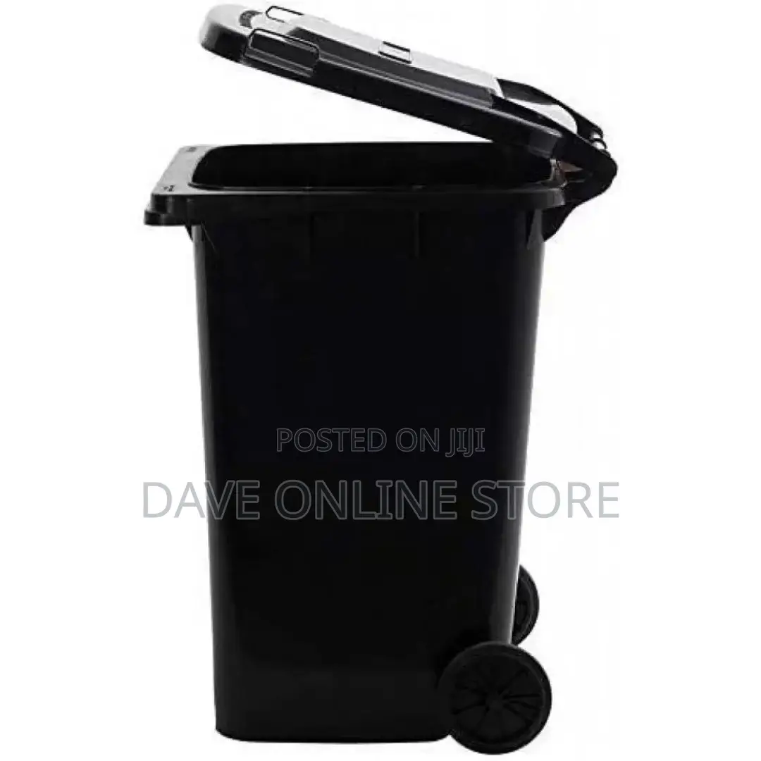 Outdoor 120L Plastic Waste Bin – Black