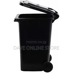 Outdoor 120L Plastic Waste Bin – Black