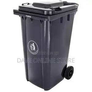 Outdoor 120L Plastic Waste Bin – Black