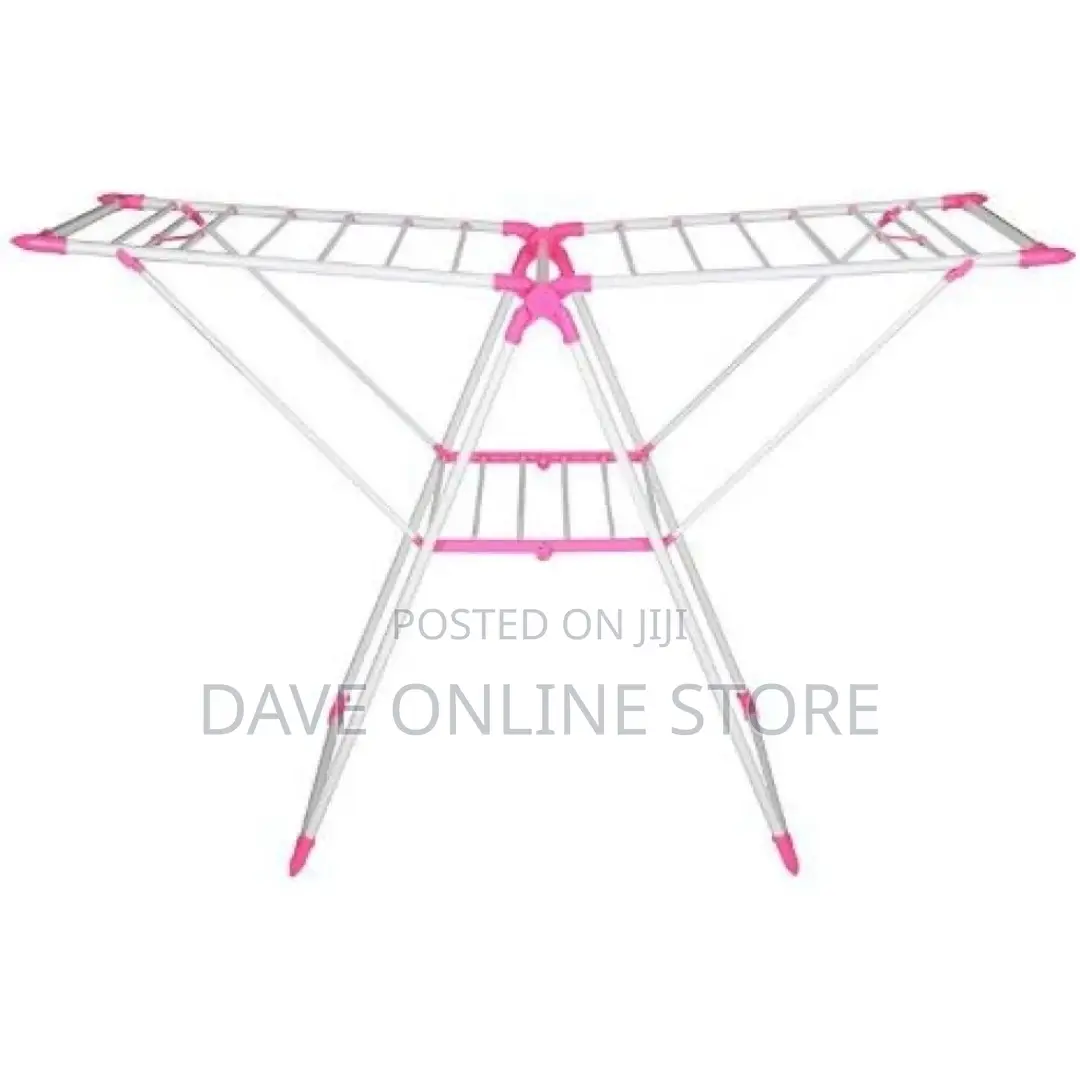 Foldable Drying Clothes Hanger Rack – Pink