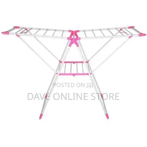 Foldable Drying Clothes Hanger Rack – Pink